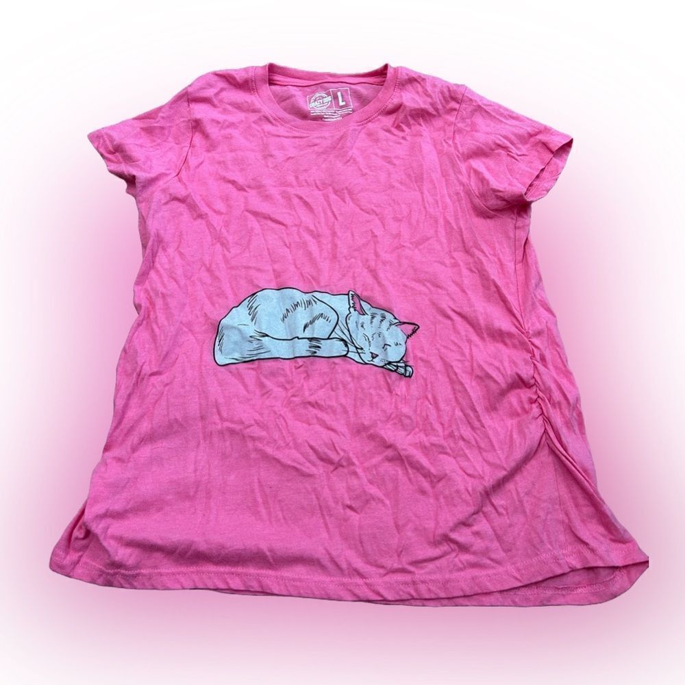 Crazy Dog Sleeping Kitty Cat Tshirt